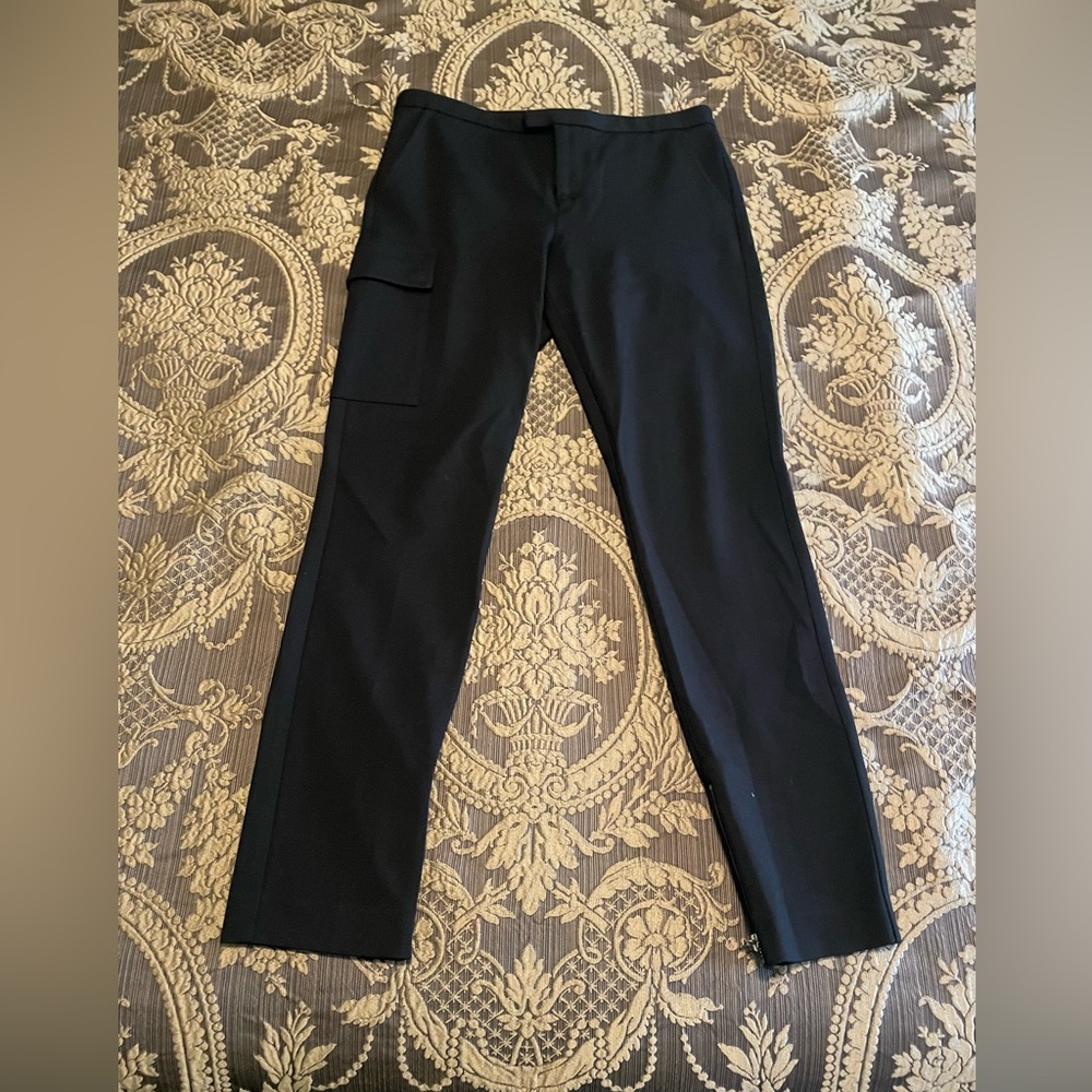 Anthony Thomas Melillo ATM Pant Women's 6 Black Blended Fabric Ankle Zip